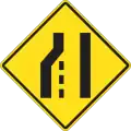 Left lane ends.