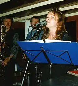 Lena Andersson with "Slims bluesgäng" in 1987 on board SS Blidösund