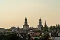 The towers at Frankfurter Tor in Berlin Friedrichshain, photographed from a roof in the nearby Boxhagener Neighborhood.