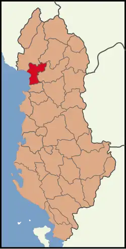 Location of Lezhë District
