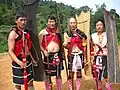 Liangmai men wearing wartime attire.