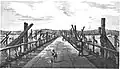 First pontoon bridge, built in 1803. View from Larsberg at Lidingö.