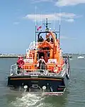The transom stern of a UK Severn-class lifeboat