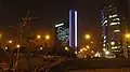The building at night