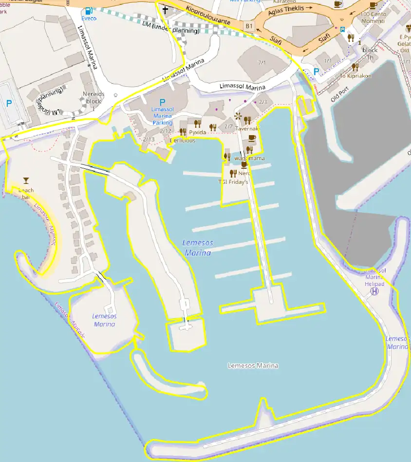 Map of area Agios Antonios in Limassol