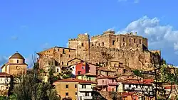 Skyline of Limatola and its castle