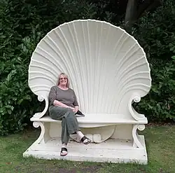 Recreated shell bench in the gardens of Strawberry Hill