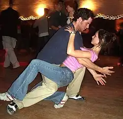 A dip in Lindy Hop