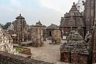 Minor temples in the Lingaraja Temple complex.