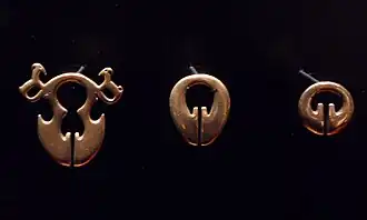 Igorot gold double-headed pendants (lingling-o) from the Philippines