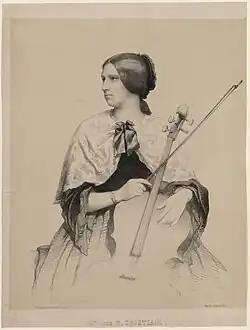 A portrait of Lisa Cristiani holding her 1700 Stradivarius cello