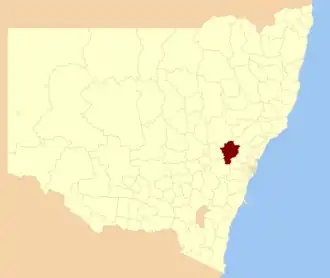 Location in New South Wales