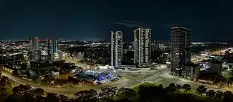 The skyline of Liverpool at night