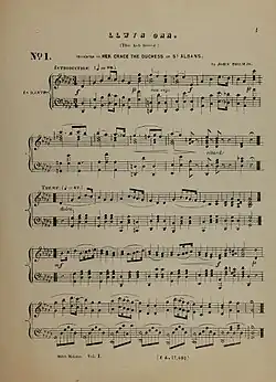 Page 1 of the musical composition Llwyn Onn ("The Ash Grove") by John Thomas