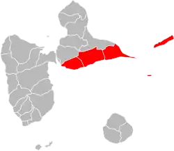 Location of La Riviéra du Levant within the department