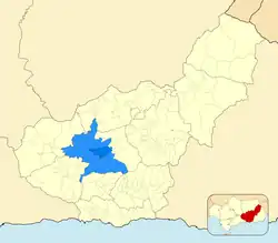 Granada metropolitan area (in blue) in Granada Province