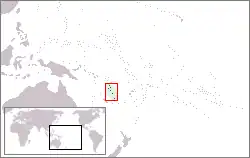 Map showing location of Vanuatu