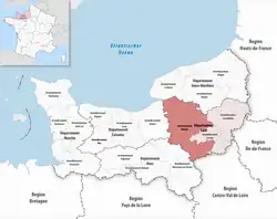 Location within the region Normandy