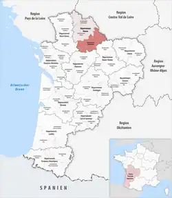 Location within the region Nouvelle-Aquitaine