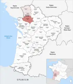 Location within the region Nouvelle-Aquitaine