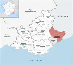 Location within the region Provence-Alpes-Côte d'Azur