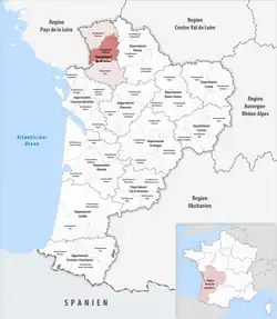 Location within the region Nouvelle-Aquitaine