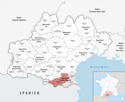 Location within the region Occitanie