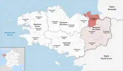 Location within the region Brittany