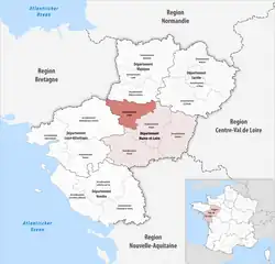 Location within the region Pays de la Loire