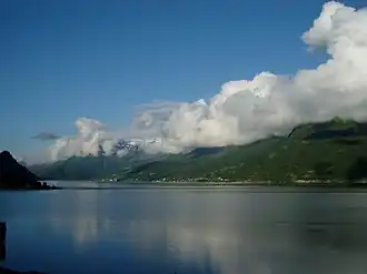 View of the fjord in the Lofthus area