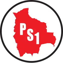 Red map of Bolivia with the acronym "PS-1" in the center