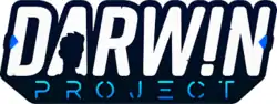 Darwin Project logo: The words "DARWIN" in large white letters and "PROJECT" in smaller blue letters below, with a silhouette of a person's head in the A.