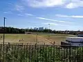 London Greenway footpath looking towards Canary Wharf