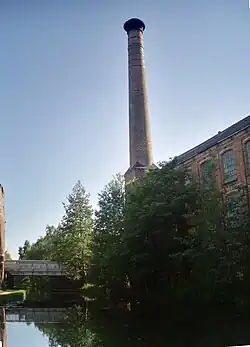 The old factory chimney of Bridge Mills, on Derby Road