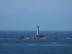 Longships lighthouse from the landward side.