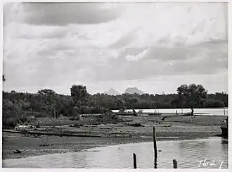 Looking across Donnybrook towards the mountains Beerwah, Tibrogargan and Crookneck