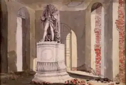 Painting depicting the statue in the Capitol's ruins