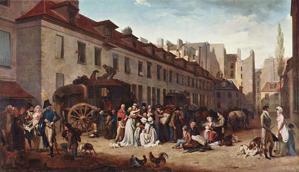The Arrival of a Stagecoach in the Courtyard of the Messageries, 1803[4]