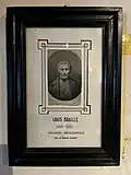framed photo of Louis Braille's death mask