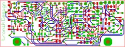 Double layered plating in CAD. Vias makes EDA placement possible., Bottom layer – Red, Top layer – Blue