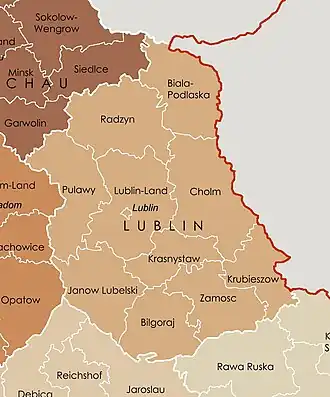Administrative map of Lublin District.