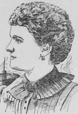 A white woman, drawn in profile