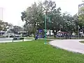 Basketball court and playground