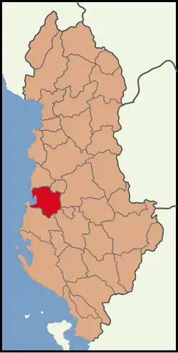Location of Lushnjë District