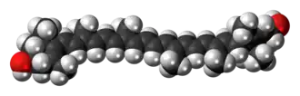 Space-filling model of lutein