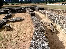 View of megaliths in the foundations of an ancient theater