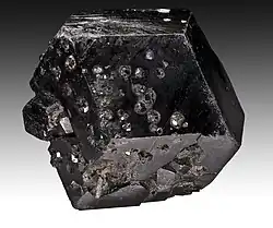 Black crystals of andradite: melanite