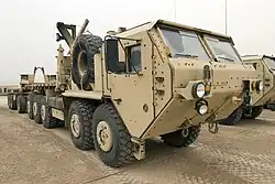 Oshkosh M1075A0 PLS truck with M1076 PLS trailer (Armor Holdings developed protection package)