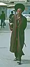 Man in Mary wearing a traditional telpek hat, 1992