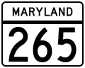 Maryland Route 265 marker